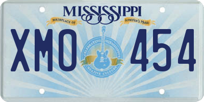 MS license plate XMO454