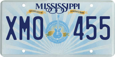MS license plate XMO455