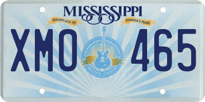 MS license plate XMO465