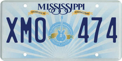 MS license plate XMO474