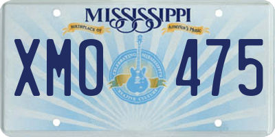 MS license plate XMO475