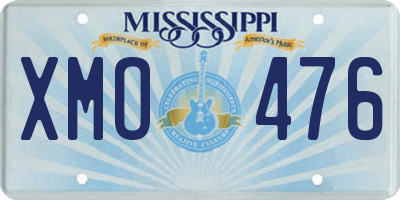 MS license plate XMO476
