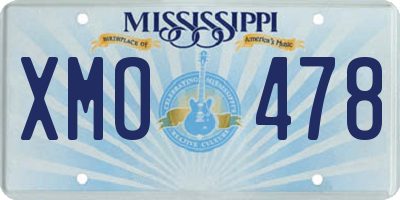 MS license plate XMO478