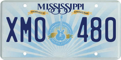 MS license plate XMO480