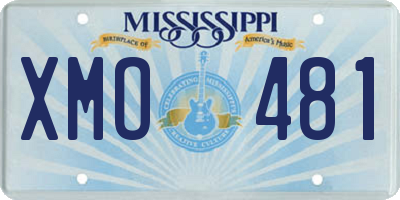 MS license plate XMO481