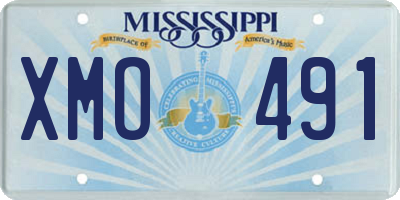 MS license plate XMO491
