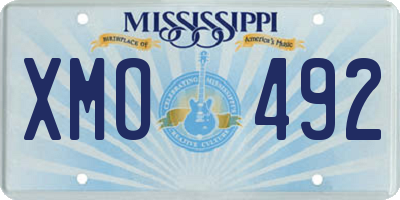 MS license plate XMO492