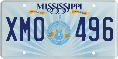 MS license plate XMO496