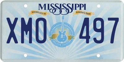 MS license plate XMO497