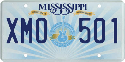 MS license plate XMO501