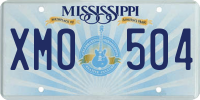 MS license plate XMO504
