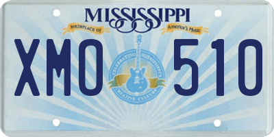 MS license plate XMO510