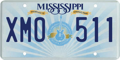 MS license plate XMO511