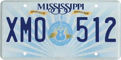 MS license plate XMO512