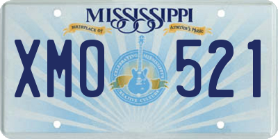MS license plate XMO521