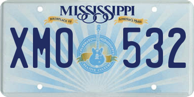 MS license plate XMO532