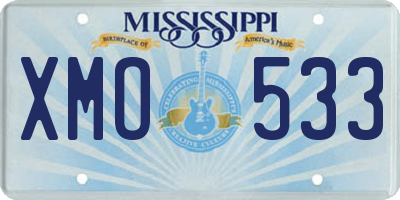 MS license plate XMO533