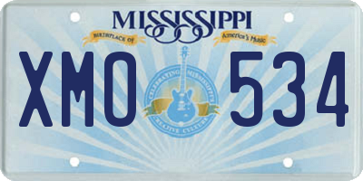MS license plate XMO534