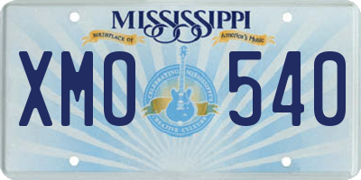 MS license plate XMO540