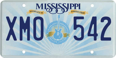 MS license plate XMO542