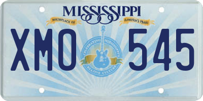 MS license plate XMO545
