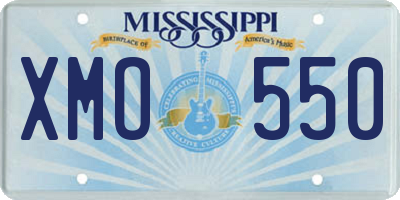 MS license plate XMO550