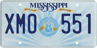 MS license plate XMO551
