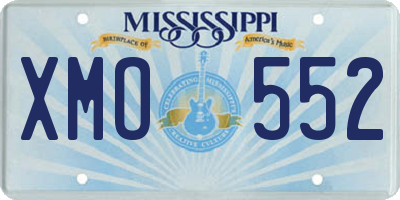 MS license plate XMO552