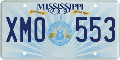 MS license plate XMO553