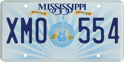 MS license plate XMO554
