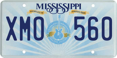 MS license plate XMO560