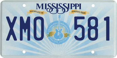 MS license plate XMO581