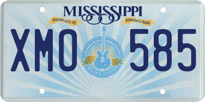 MS license plate XMO585
