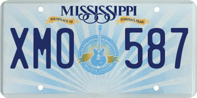 MS license plate XMO587