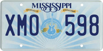 MS license plate XMO598