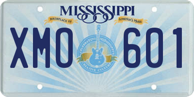 MS license plate XMO601