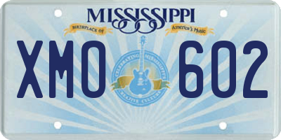 MS license plate XMO602