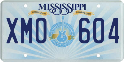 MS license plate XMO604