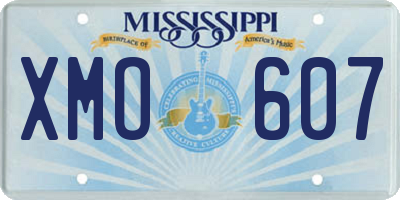 MS license plate XMO607