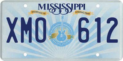 MS license plate XMO612