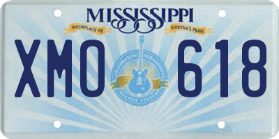 MS license plate XMO618