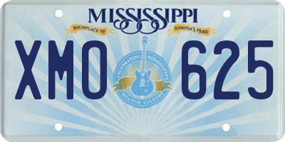 MS license plate XMO625