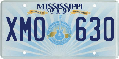 MS license plate XMO630