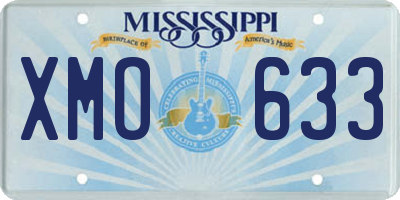 MS license plate XMO633