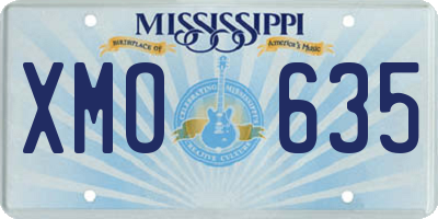 MS license plate XMO635