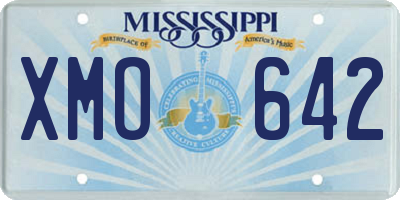 MS license plate XMO642