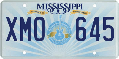 MS license plate XMO645