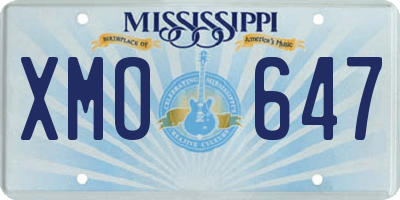 MS license plate XMO647