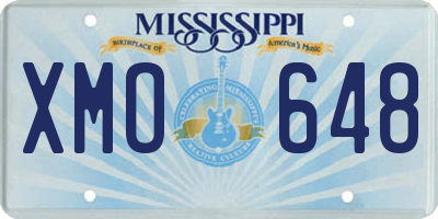 MS license plate XMO648