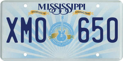 MS license plate XMO650